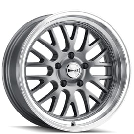 18" Staggered Ridler Wheels 607 Grey with Machined Lip Rims