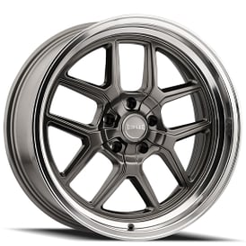 17" Ridler Wheels 610 Gloss Grey with Polished Lip Rims