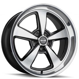 18" Staggered Ridler Wheels 652 Gloss Black Machined with Diamond Cut Face and Lip Flow Formed Rims