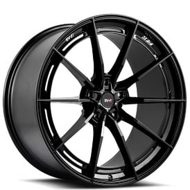 22" Staggered Savini Wheels SV-F1 Gloss Black Flow Formed Rims