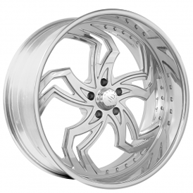 22" Snyper Forged Wheels Fulton Brushed with Chrome Lip Rims 