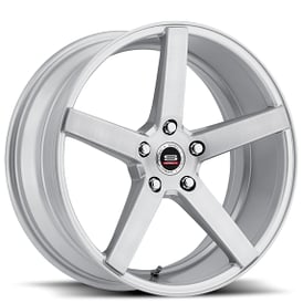 20" Staggered SPEC-1 Wheels SP-36 Silver with Brushed Rims 