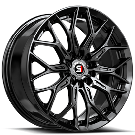 17" SPEC-1 Wheels SP-57 Gloss Black Rims 