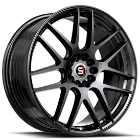 18" Staggered SPEC-1 Wheels SP-65 Gloss Black Rims 
