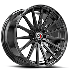 19" Staggered SPEC-1 Wheels SP-69 Gloss Black Rims 