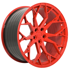 21" Stance Wheels SF10 Custom Gloss Red Flow Formed Rims 