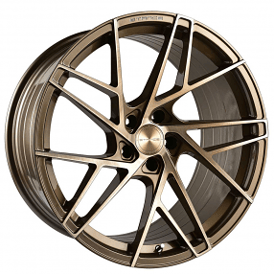 20" Staggered Stance Wheels SF12 Brushed Dual Bronze Flow Formed Rims