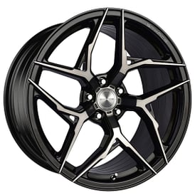 20" Staggered Stance Wheels SF13 Dual Black Flow Formed Rims