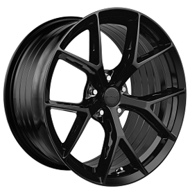 19" Staggered Stance Wheels SF14 Gloss Black Flow Formed Rims