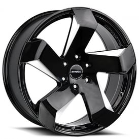 20" Strada Wheels Coltello Gloss Black Milled Rims 