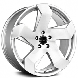 20" Strada Wheels Coltello Brushed Face Silver Rims 