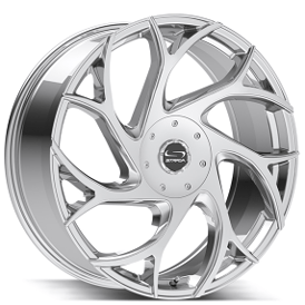 24x8.5" Strada Wheels Inferno Chrome Rims