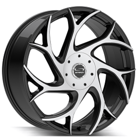 24x8.5" Strada Wheels Inferno Gloss Black Machined Rims