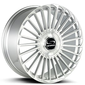20" Strada Wheels Martello Brushed Face Silver Flow Formed Floating Cap Rims
