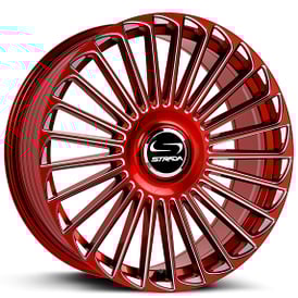 20" Strada Wheels Martello Candy Red Milled Flow Formed Floating Cap Rims