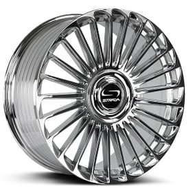 22" Staggered Strada Wheels Martello Chrome Flow Formed Floating Cap Rims