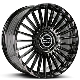 20" Strada Wheels Martello Gloss Black Flow Formed Floating Cap Rims