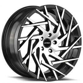 24" Strada Wheels Nido Gloss Black Machined Rims 