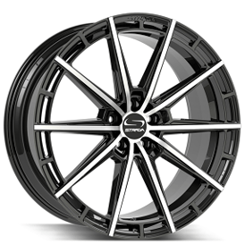 18" Strada Wheels Palo Gloss Black Machined Flow Formed Rims