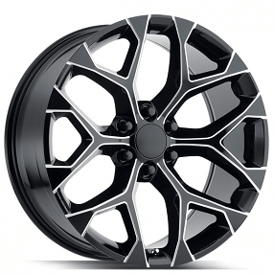 24" Strada Wheels Snowflake Gloss Black Milled OEM Replica Rims