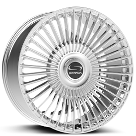 26" Strada Wheels Spaghetti Chrome Flow Formed Floating Cap Rims
