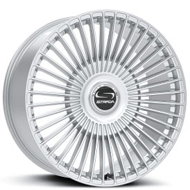 26" Strada Wheels Spaghetti Silver Flow Formed Floating Cap Rims