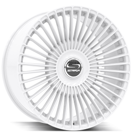 24" Strada Wheels Spaghetti White Flow Formed Floating Cap Rims