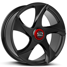 20" Strada Wheels Vino Gloss Black Flow Formed Rims 