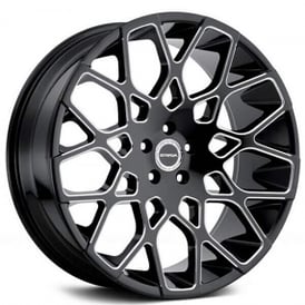 24" Strada Wheels Buca Gloss Black Milled Rims