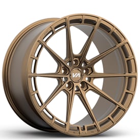 19" Staggered Variant Forged Wheels Aure Satin Bronze Monoblock Forged Rims