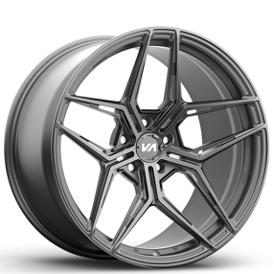 20/21" Staggered Variant Forged Wheels Zeno Satin Gunmetal Monoblock Forged Rims