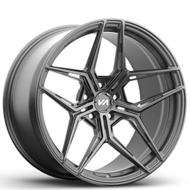 20" Staggered Variant Forged Wheels Zeno Satin Gunmetal Monoblock Forged Rims