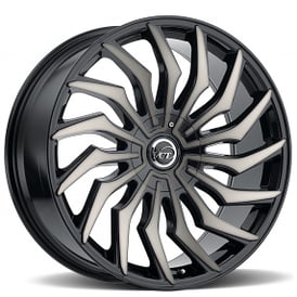 20" VCT Wheels Chopper Black Smoke Machined Rims