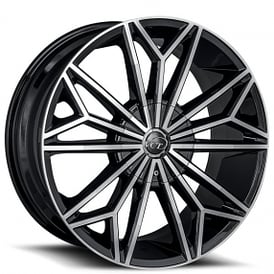 22x8.5" VCT Wheels Viper Black Machined Rims