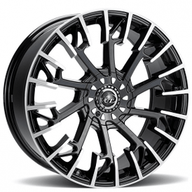 22x8.5" VCT Wheels Hangman Black Machined Rims