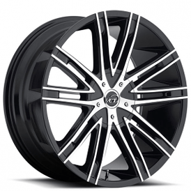 20" VCT Wheels V28 Black Machined Rims 