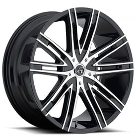 22x8.5" VCT Wheels V28 Black Machined Rims 