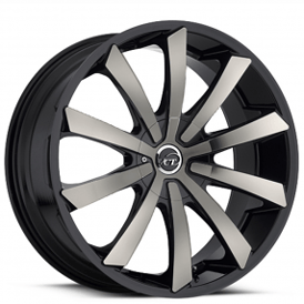 22x8.5" VCT Wheels V48 Black Smoke Machined Rims
