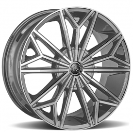 22x8.5" VCT Wheels Viper Silver Machined Rims