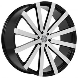 22" Velocity Wheels VW12 Black Machined Rims
