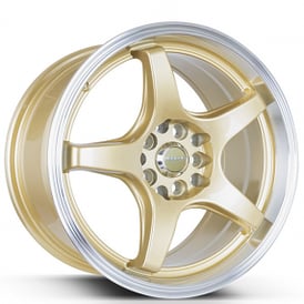 16" Versus Wheels VS005 Gold with Machined Lip Rims