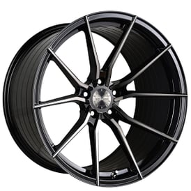 20" Staggered Vertini Wheels RFS1.2 Gloss Black Tinted Face Flow Formed Rims