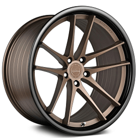 20" Staggered Vertini Wheels RFS1.5 Satin Bronze with Black Lip Flow Formed Rims
