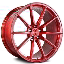 20" Vertini Wheels RFS1.1 Custom Brushed Candy Red Flow Formed Rims