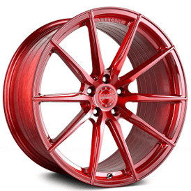 20" Staggered Vertini Wheels RFS1.1 Custom Brushed Candy Red Flow Formed Rims