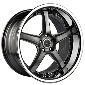 19" Vertini Wheels RFS2.2 Brushed Dual Gunmetal with Chrome Lip Flow Formed Rims
