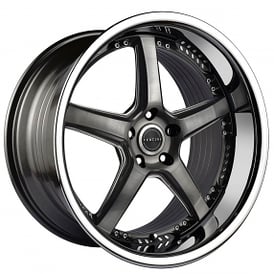 20" Vertini Wheels RFS2.2 Brushed Dual Gunmetal with Chrome Lip Flow Formed Rims