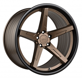20" Staggered Vertini Wheels RFS1.7 Satin Bronze with Gloss Black Lip Flow Formed Polaris Slingshot / 3-Wheeler Rims