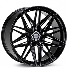 19" Staggered Vossen Wheels HF-7 Custom Gloss Black Rims