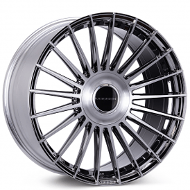 22" Staggered Vossen Wheels HF-8 Custom Black Diamond Brushed Floating Cap Rims